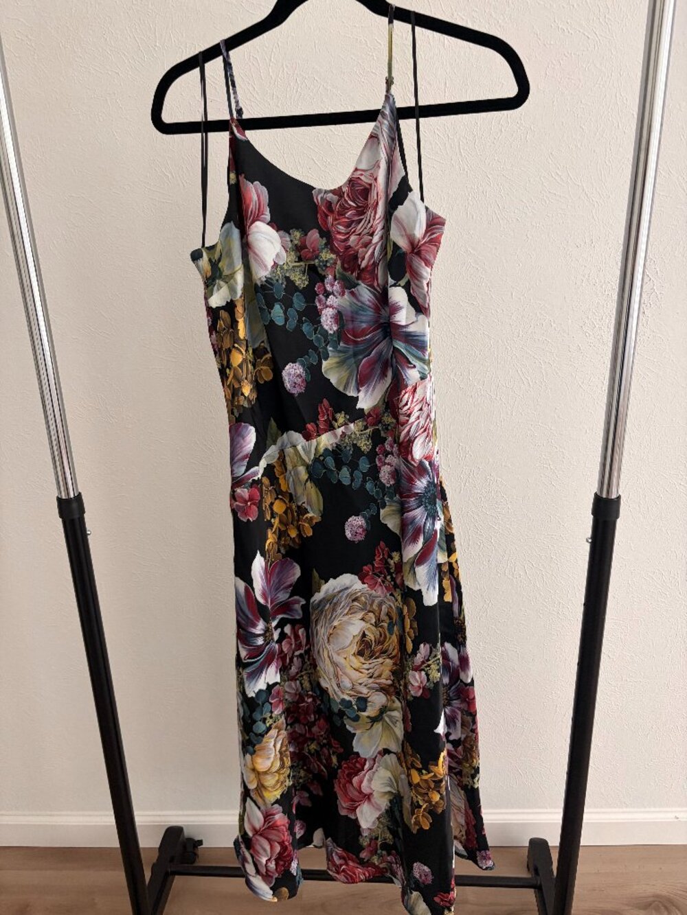 Express Dark Floral Midi Slip Dress